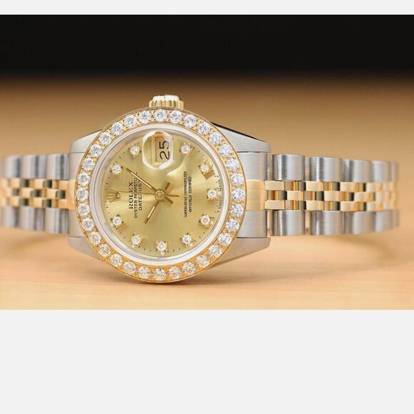 Sale! Rolex Ladies 1ct++ Diamond 18k Yellow Two Tone Watch - Picture 3 of 6